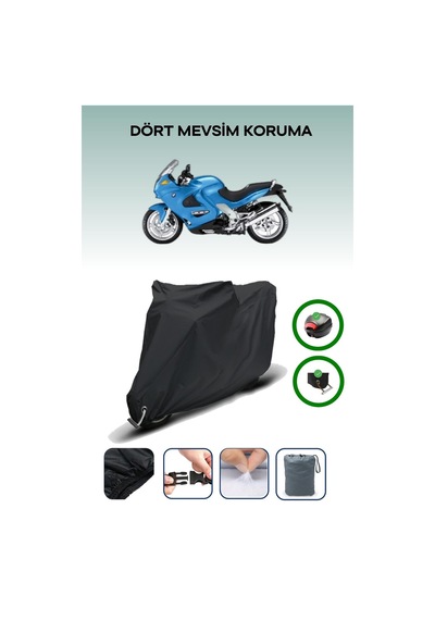 Siyah Arka Çanta Ve Kilit Uyumlu Bmw K 1200 Rs Uyumlu Motor Brandası