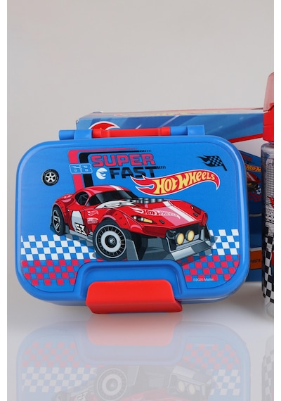 X Dekomus Lisanslı Hotwheels Super Fast Collection 2 Katlı Paslanmaz Çelik Yemek Kabı Ve 500 Ml Matara Seti Altın