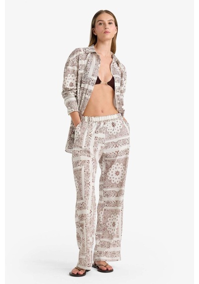 Defacto Regular Fit Şal Desenli Plaj Pantolonu-fall İn Love F8336ax25hsbn166 Kahve