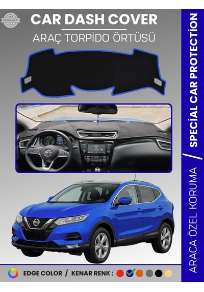 Nissan Qashqai J11 2013-2020 Torpido Örtüsü Ön Göğüs Koruma Araca Özel Uv Koruma - 194 Stiloto