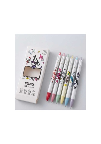 6'lı Set Kawaii Sanrio Jel Kalem 0.5 Beyaz