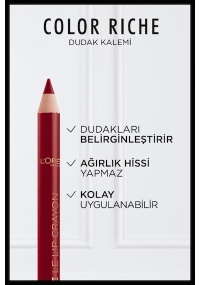 L'oréal Paris Color Riche Dudak Kalemi - 1990 Le Bordeaux 3600524189648-10847 Diğer