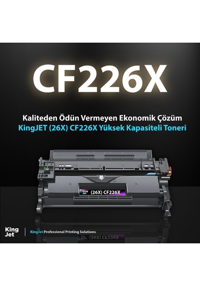 Kingjet Hp Uyumlu 26x Cf226x Yüksek Kapasiteli 4'lü Paket Çipli Uyumlu Toneri M402d