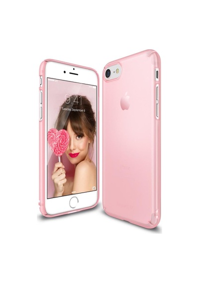 Ringke Slim Frost Apple Uyumlu iPhone 7/8 İle Kılıf Pink İnce Buzlu Transparan