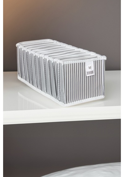 Medium Akordiyon Organizer Düzenleyici 15 Cm X 43 Cm X 13 Cm Kumaş Gri Diğer