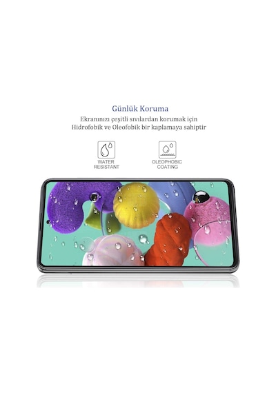 Huawei P40 Lite E 5D Tam Kaplayan Ekran Koruyucu Kırılmaz Cam (544790001)