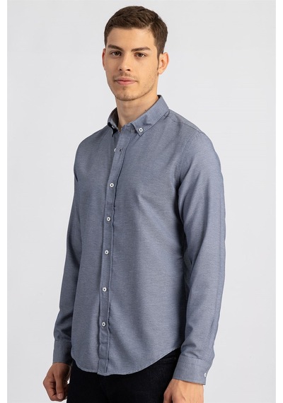 Tudors Slim Fit Dar Kesim Düz Spor Erkek Gömlek-16695 Lacivert Tudors Slim Fit Dar Kesim Düz Spor Erkek Gömlek-16695 Lacivert
