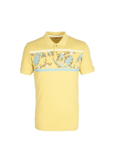 Erkek Sarı Slim Fit Polo Yaka Baskılı Tshirt 1179-sarı Sarı