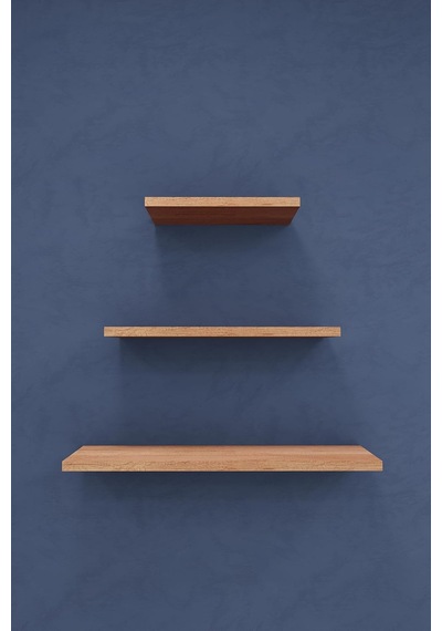 Asra Trend Modern 3'lü Uçan Raf%100 Mdf Çok Amaçlı Duvar Rafı Dekoratif Düzenleyici Kitaplık Seti Drf-02 Petra Diğer