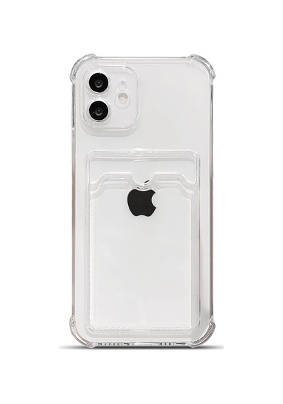 Teknomoda Apple Uyumlu iPhone 11 Kılıf Kartlıklı Anti Şok Korumalı Şeffaf Silikon Şeffaf Açık Şeffaf