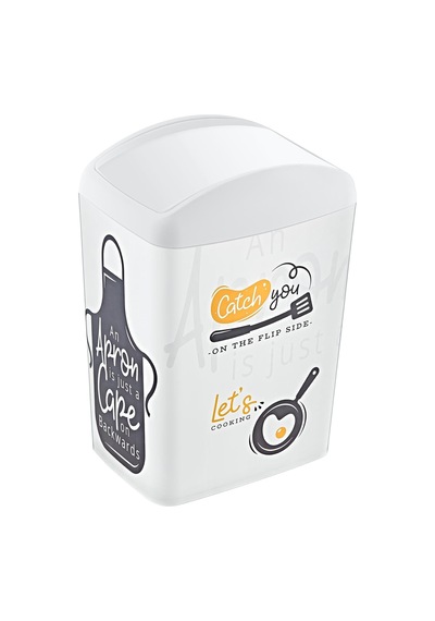 Soft Resimli Çöp Kutusu Döner Kapak 10 Lt Catch You 10l Siyah