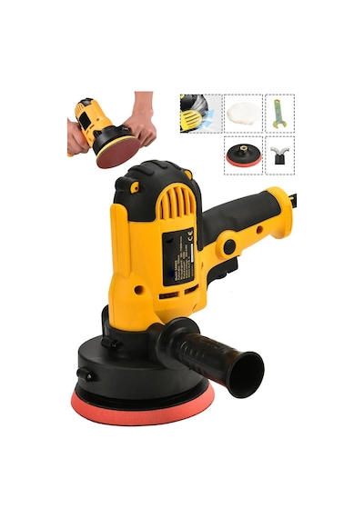 Moonshop Alman Seri Tam Profesyonel 15 Parça Set 125 MM Zımpara Araba Pasta Cila Polisaj Makinesi