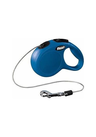 Flexi New Classic İp Otomatik Köpek Gezdirme Tasması Mavi M 5 Mt Çok Renkli