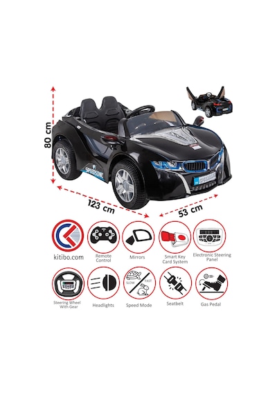 Pilsan Speed Sonic Akülü Araba 12 Volt Kumandalı Siyah