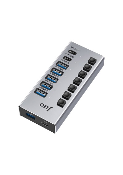 Juo Usb-a 7 Portlu Anahtarlı 5 Usb-a 2 Type-c 5gbps Usb 3.1 Çoklayıcı Dönüştürücü Hub