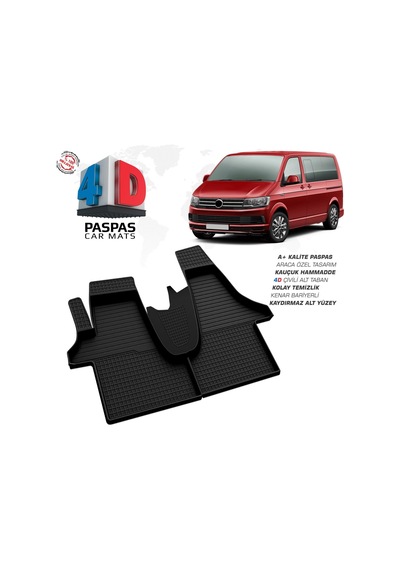 Vw Transporter T6 4d Araca Özel Havuzlu Kauçuk Paspas 2015 Üzeri