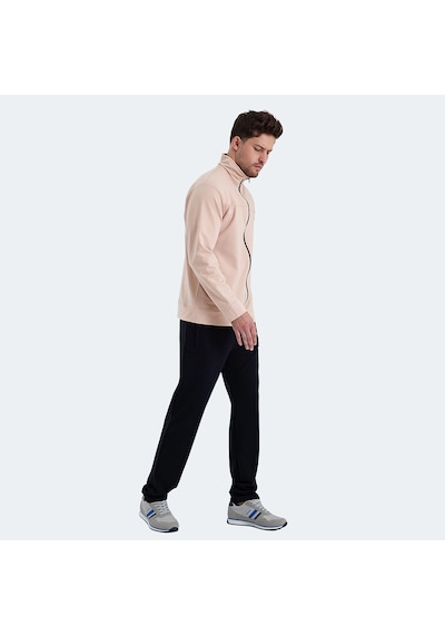 Slazenger ORDER IN Erkek Fermuarlı Dik Yaka Cepli Bej Eşofman Takımı