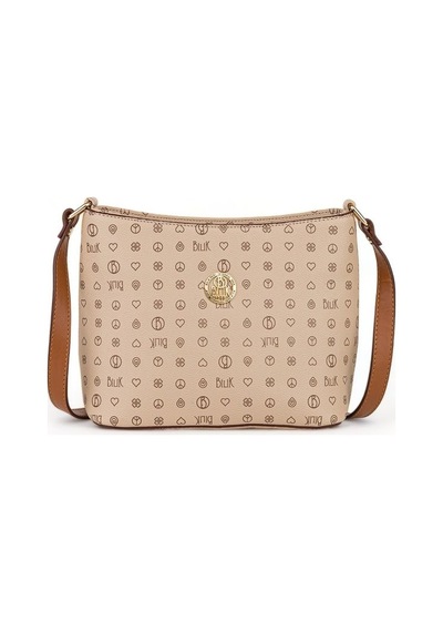 Bilik Deri Monogram Açık Vizon/taba Kadın Çapraz Askılı Çanta Nv 1008-mn Açık Vizon - Taba