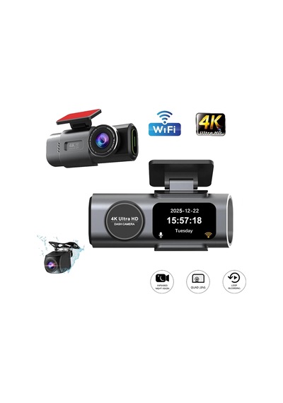 Tr G300 Plus 4k Gps G-sensör Gece Görüşü Wifi Arka-ön Araç İçi Kamera