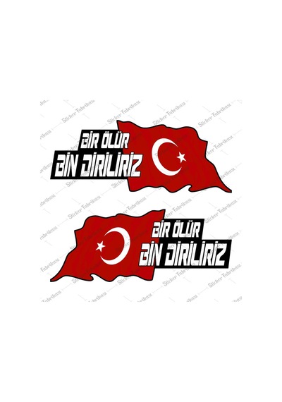 Dalgalı Türk Bayrağı 2 Adet Sticker 01343
