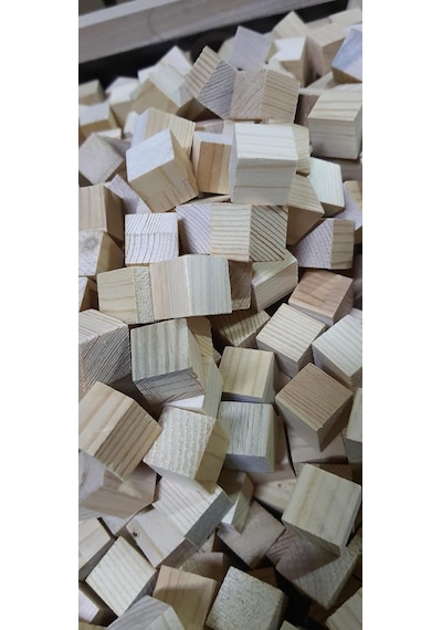 Doğal Ahşap Eğitici Küpler 100 Adet 2 2 2 Cm