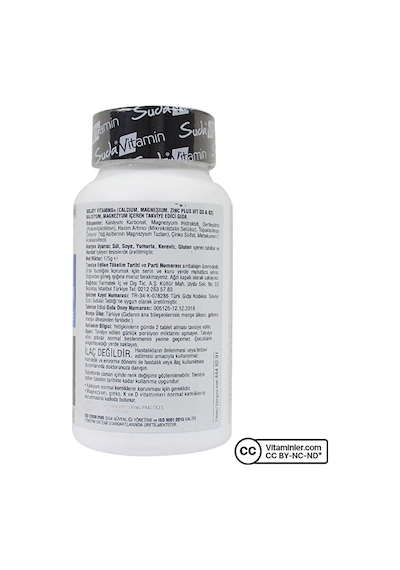 Calcium Magnesium Zinc Plus 100 Tablet - Aromasız