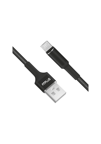Fitplus Round Rs-101 Micro Usb Data/Şarj Kablosu 3A 1M Örgü Siyah