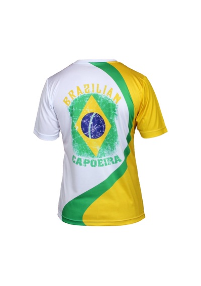 Dosmai Dijital Baskılı Capoeira Bisiklet Yaka Spor T-shirt Cat022 Sarı