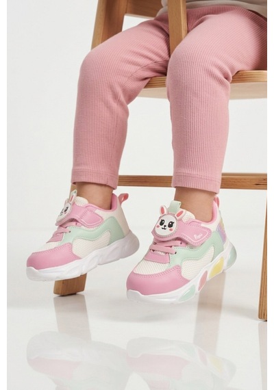 Cool Fuşya Cırtlı Işıklı Fileli Hafif Kız Bebek Spor Ayakkabı Luna B