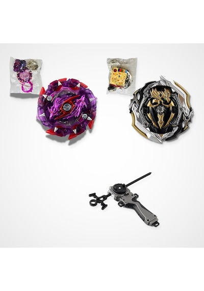 Beyblade Burst Set 2 Beyblade 1 Fırlatıcı - B-151 Tact Longinus, B-150 Gatinko Union