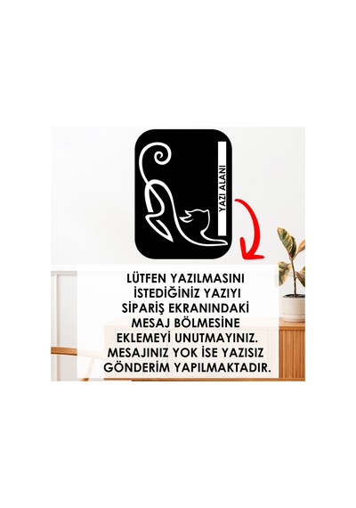 Led Işıklı Kişiselleştirilebilir Kedi Temalı Tablo Simba Dekoratif Gece Lambası Sarı - 737261254 Sarı