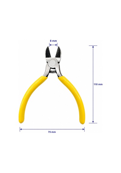 110 Mm Hassas Yan Keski Yaylı Mini Tel Ve Kablo Kesme Pensesi