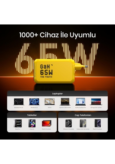Aohi Youth 3 Portlu Şarj Adaptörü,65w Şarj Cihazı