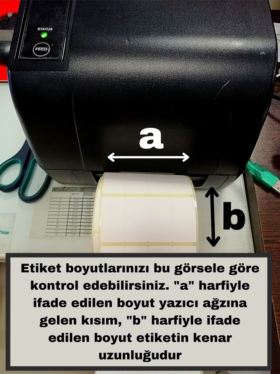 40x58 Mm Termal Terezi Etiketi Yaıpışkanlı Etiket 1 Rulo 500 Adet