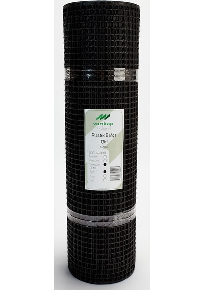Plastik Dekoratif Bahçe Çiti (1Mtx5Mt-Siyah)