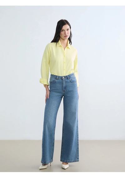 Lc Waikiki Sarı Oxford Kadın Gömlek