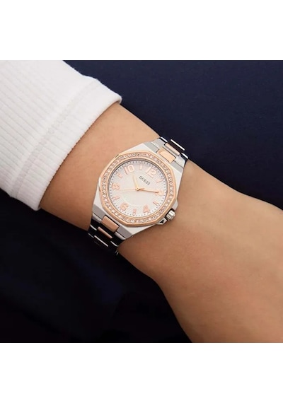 Guess Gugw0877l5 Altın Kaplama Taşlı Kadın Kol Saati Gümüş