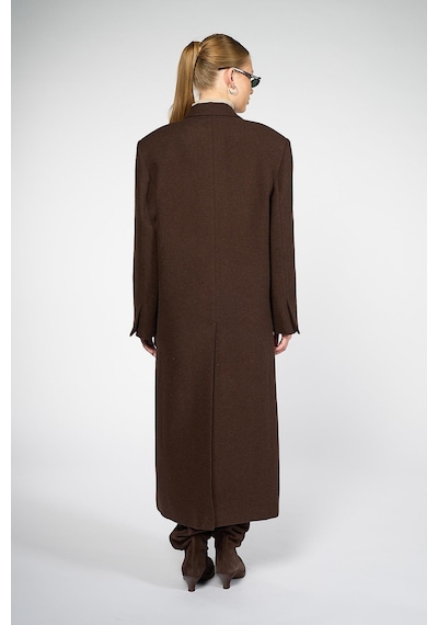 Kadın Kahverengi Oversize Kaban Kahverengi