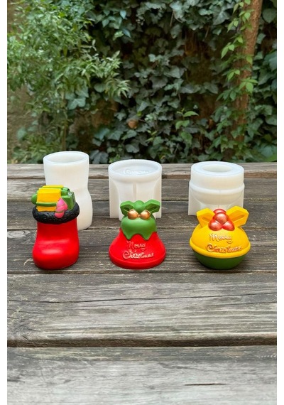 Rufus Concept 3d Christmas Set1 Üçlü Silikon Mum Kalıp Seti