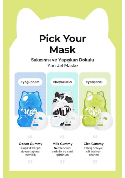 Editb Centella Özlü Yatıştırıcı Yarı Jel Yüz Maskesi EDIT.B Waterfull Gummy Mask CICA