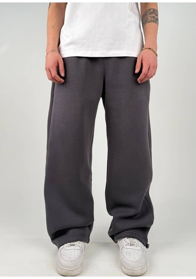 Zaee Basic Kışlık Kumaş Ayarlanabilir Paça Baggy Eşofman Altı Füme