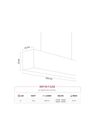 Nevo 100 Cm Linear Sarkıt Ns110-1-S,02