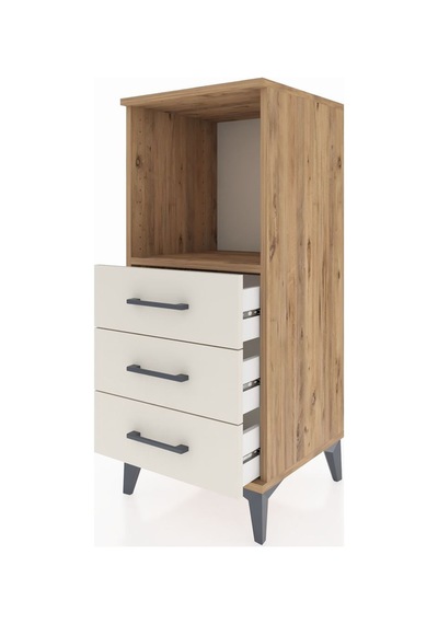 Hyperion Komodin Tek Raflı 3 Çekmeceli 44x44x106 Çam-aytaşı Çam