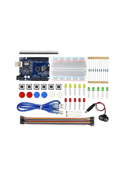 Arduino Uno Başlangıç Seti 77 Parça Breadboard Direnç Buton Led