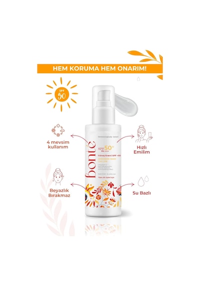 Bonte Care Leke Karşıtı Uva Uvb Güneş Kremi SPF50+ 100 ML
