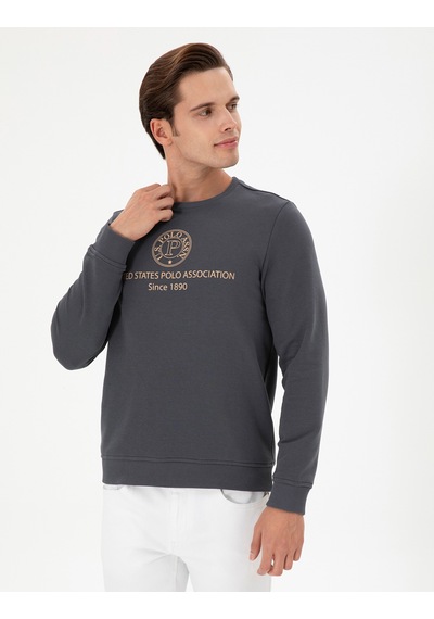 U.S. Polo Assn. Erkek Regular Fit Bisiklet Yaka Antrasit Sweatshirt 50293424-VR006