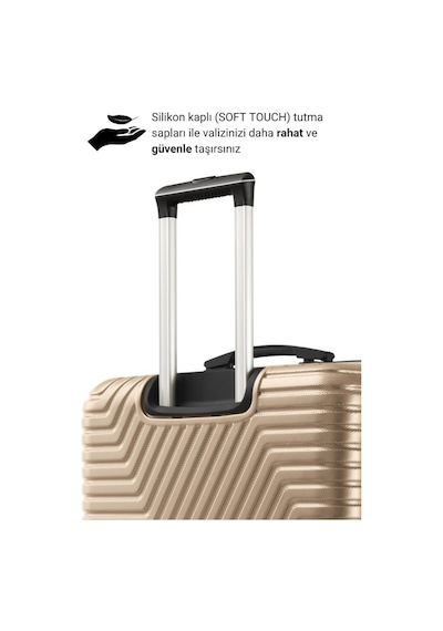 G&d Polo Suitcase Abs Kabin Ve Büyük Boy Gold 2'li Valiz Seti 600.06-set-bk Altın