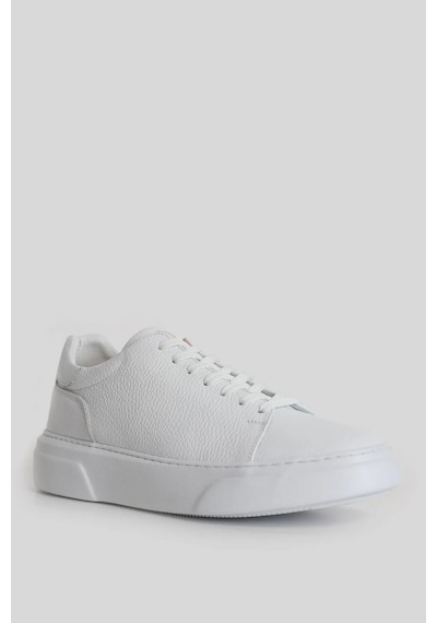 Lufian Tommy Erkek Deri Sneaker Ayakkabı Beyaz Beyaz
