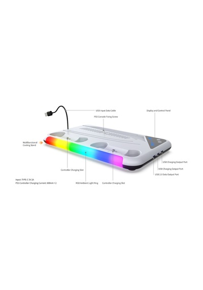 Ps5 Slim Ve Tüm Modeller İçin Multi Fonksiyon Soğutma Ve Şarj Ünitesi Uyumlu