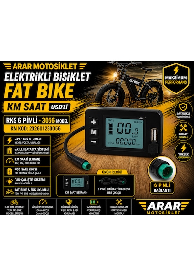Elektrikli Bisiklet Fat Bıke Km Saat Usb'li Rks 6 Pimli-3056 501